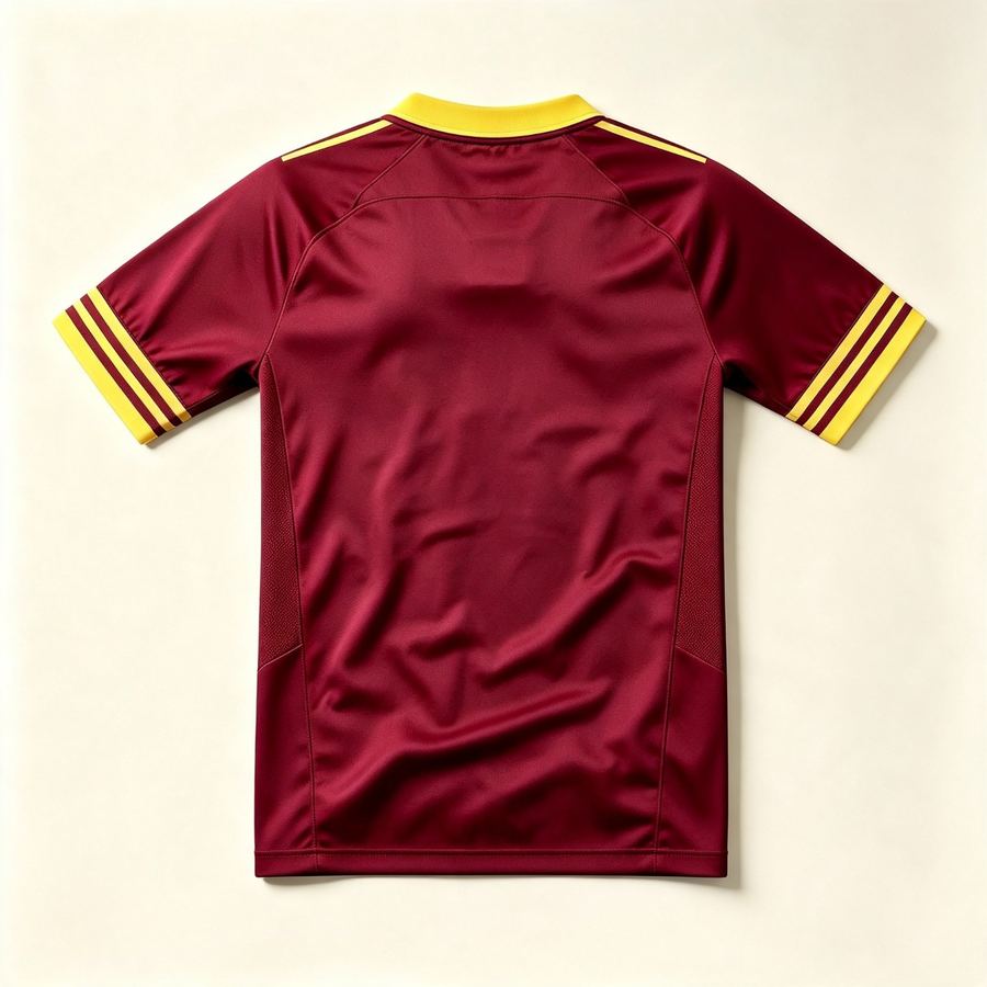 Khijaali Industry Football Jersey — plica collar V-neck, back view